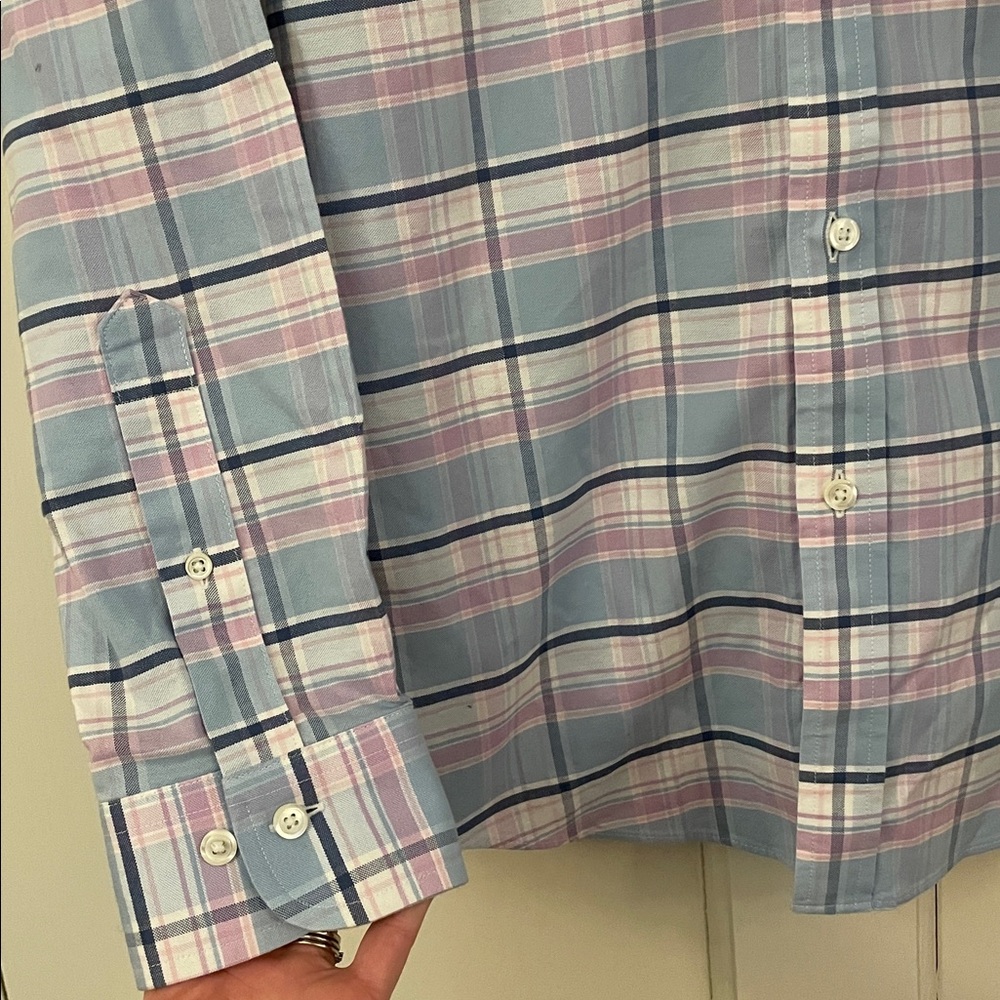 Brooks Brothers Regent Fit Plaid Button Up Pastel | Men’s Size L - Picture 4 of 6